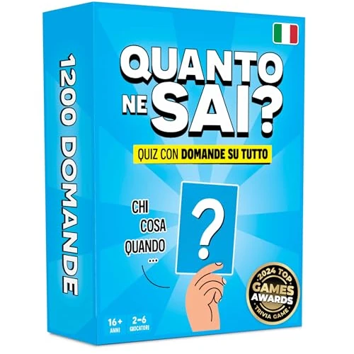 Quanto ne sai? - Versione Italiana - Giochi da Tavolo Adulti con 1200 Domande - Divertente Gioco di Trivia - Giochi di Società con Carte di Trivia - Giochi da Viaggio per Famiglia e Adolescenti