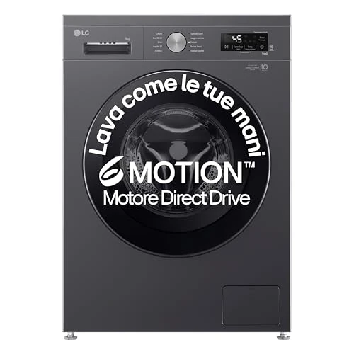 LG F4NX1009NMB pralka 9 kg z ładowaniem przednim serii X1, klasa A, 1400 obrotów, Wi-Fi, 6 Motion Direct Drive, Allergy Care, wolnostojąca, średnia czerń