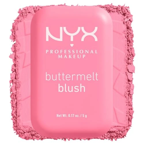 NYX Professional Makeup Blush in Polvere, Per un Look Fresco e Colorato, Arricchito con Burro di Mango e Burro di Mandorle, Sfumabile, Buttermelt, Tonalità: My Butta Half, 5 g