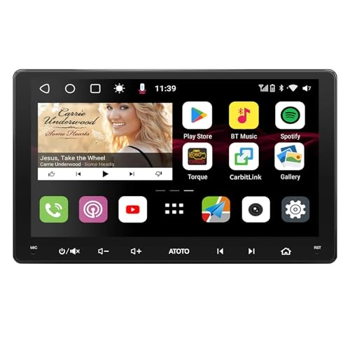 ATOTO S8 9" QLED Podwójne DIN Android Samochodowe urządzenia GPS do zabudowy, Bezprzewodowe CarPlay & Android Auto, Asystent głosowy AI, Śledzenie GPS, VSV&LRV, 4G LTE, 6G+128G, 2 BT, S8G2099UN
