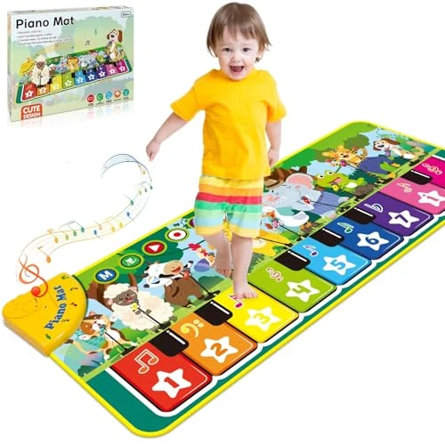 Tijdelijke aanbieding: Dromlag Speelgoed voor kinderen vanaf 1 jaar, muziektapijt met 10 dierengeluiden, cadeau 1, 2 jongens, meisjes, kinderen, piano, spelletjes, Montessori-speelgoed, sensorisch educatief speelgoed, baby van 24.99 € naar 24.99 € (0.00% 