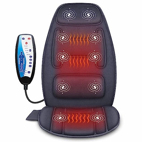 Offerta a tempo: Snailax sedile massaggiante con calore, cuscino massaggiante con 10 motori a vibrazione per schiena e collo, cuscino per il relax, massaggiatore per la schiena per la casa e l'ufficio, regali - 29% da 79.99 € a 56.99 €