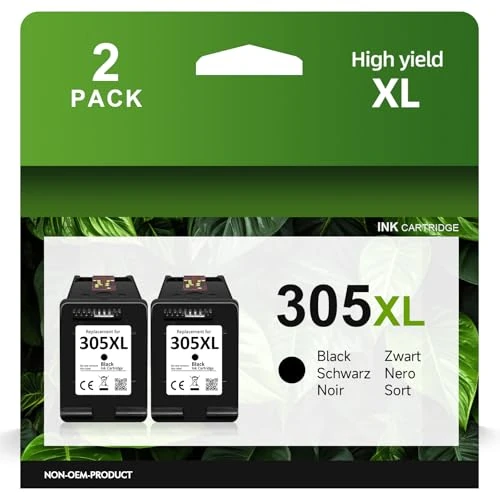Oferta limitada: 305XL Cartuchos de Impresora para HP 305 Recambio para HP 305 Cartuchos para HP DeskJet 2700 2710 2720e 2722e 4110e Deskjet Plus 4100 4130e Envy 6000 6010e 6020e 6030e Envy Pro 6400 6420(2 Negro) de 35.99 EUR a 34.19 EUR (ahorro 5%)