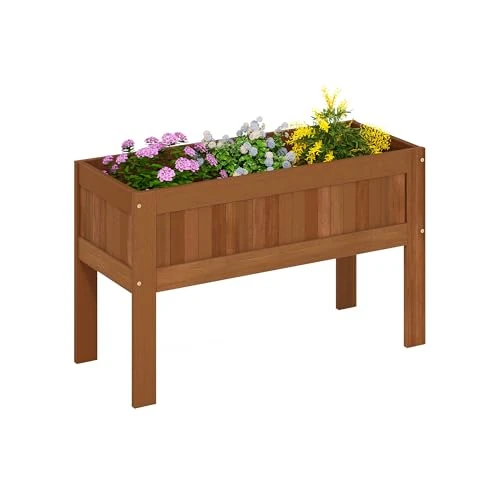 Oferta limitowana: Furinno Tioman Outdoor podwyższona stojąca skrzynka na rośliny, podwyższona grządka ogrodowa z nogami, naturalna z 589.52 zł na 589.52 zł (oszczędź 0.00%)