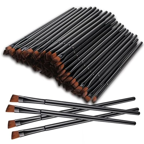 100 Stück Eyeliner Pinsel Augenbrauenpinsel Abgewinkelte Augenbrauen Pinsel Feine Abgeschrägte Flache Winkel Dünn Augenbraue Tintpinsel Einweg Augen Make-up Werkzeug