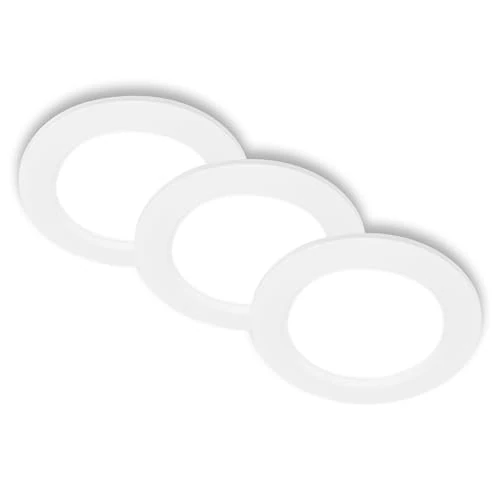 Offerta a tempo: BRILONER - Set di 3 faretti da incasso LED 230V piatti, luce bianca neutra, 6W 660lm ciascuno, faretto LED, faretti da soffitto, 68mm, 120x28mm (DxH), bianco - 0.00% da 24.95 € a 24.95 €