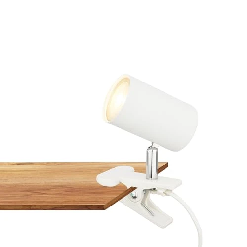 Offerta a tempo: BRILONER - Lampada da scrivania con interruttore a cavo, orientabile, a spina, lampada da lettura, lampada a morsetto, lampada a morsetto, 16,5x6,5x12cm, bianco - 0.00% da 18.99 € a 18.99 €