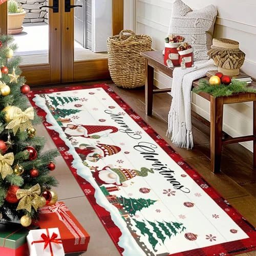 Tijdelijke aanbieding: Kerstloper Voor De Gang, Kerst Antislip Loper Voor De Entree, Kerst Loper Voor De Hal, Wasbaar Laagpolig Vloerkleed Voor Woonkamer, Slaapkamer, Wasruimte, Keuken, Kamer (Dwerg, 60x180cm) van 41.99 EUR naar 41.99 EUR (korting 0%)