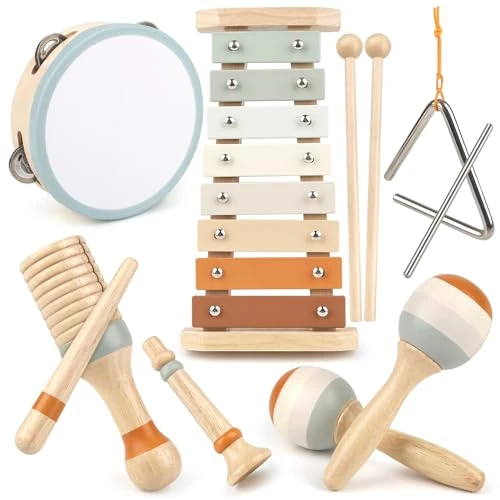 Limited-time offer: Vanplay Kids Musical Instruments Baby Musical Instrumen Musical Toys for 3 4 5 Year Old Boys Girls, Wooden Toys Baby Gifts with Tambourine Maracas Xylophone for Kids from 18.89 GBP to 17.93 GBP (save 5%)