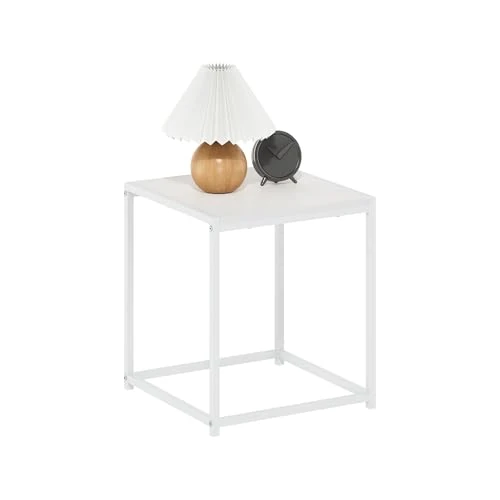 Oferta limitada: Furinno CAMNUS Mesa Auxiliar con Estructura de Metal, mesita de Noche sin Herramientas, para salón o Dormitorio, Color Blanco sólido de 47.99 € a 45.59 € (ahorro 5%)