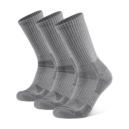 CLOSEMATE Męskie Skarpety z Wełny Merynosów Grube Termiczne Ciepłe Zimowe Skarpety do Butów Pracy na Wędrówki Spacery 3 Par (3Jasnoszary Rozmiar M)