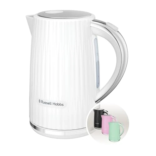 Russell Hobbs Eden 27360-70 Kettle (for Hot Water, Tea or Coffee, 1.7 L, Lid Opening at the Press of a Button, Removable Limescale Filter, Illuminated Switch, with