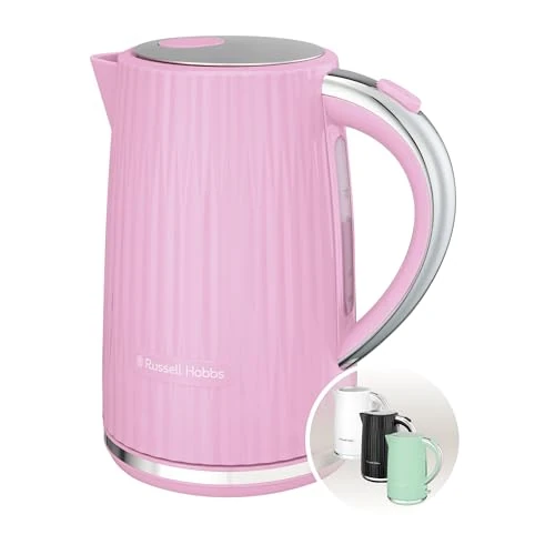 Oferta limitada: Russell Hobbs Hervidor de Agua Eléctrico, para agua caliente, té o café, 1,7 l, tapa de apertura por presión, filtro extraíble y lavable, detalles cromados, rosa, 2400 W, Eden 27362-70 de 34.99 € a 34.99 € (ahorro 0.00%)