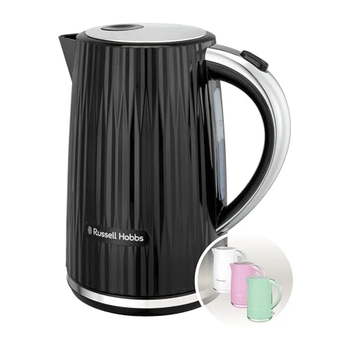Russell Hobbs Bollitore Elettrico Eden Nero (Capacità 1,7L,apertura a pressione, beccuccio Perfect Pour, filtro lavabile rimovibile, interruttore illuminato, dettagli cromati,potenza 2400W) 27361-70