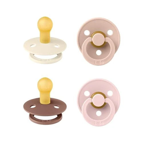 Offerta a tempo: BIBS Colour, Set di 4 ciucci, succhietto senza BPA, Tettarella tonda. Lattice di gomma naturale, Prodotto in Danimarca, Taglia 1 (Confezione da 4), Blush Mix - 66% da 21.95 € a 7.46 €