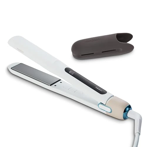 Offerta a tempo: MEDION HS1 Piastra con display (5 impostazioni di calore regolabili, piastre riscaldanti flessibili in ceramica/tourmalina con sensore di temperatura, piastra per capelli) bianco - 0.00% da 19.95 € a 19.95 €