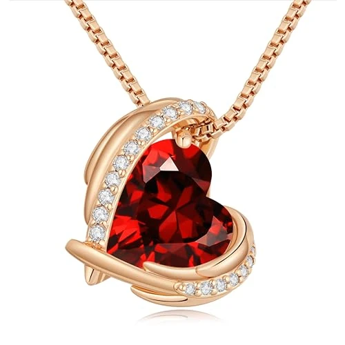 CDE Halskette Damen Halskette Herz aus Roségold Schmuck für Damen, Muttertag Sie Frau Freundin Geschenk Damen Geburtstag Jahrestag Halskette Damen Weihnachtsgeschenke Schmuck, Gummi, Kristall