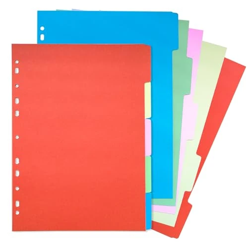 DY.2ten 10 feuilles Intercalaires A4, Pour Classeur A4 11 Anneaux, Couleur Papier épais Séparateurs Notes Planificateur ，Carton de 250 g/m²