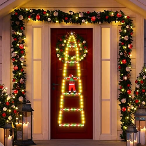 Offre limitee: SIVQIKE Guirlande Lumineuse Père Noël à l'Échelle 0.8m, 98 LEDs - 8 Modes - Minuterie & Mémoire - Pour Intérieur et Extérieur de 14.99 EUR a 11.99 EUR (economie 20%)