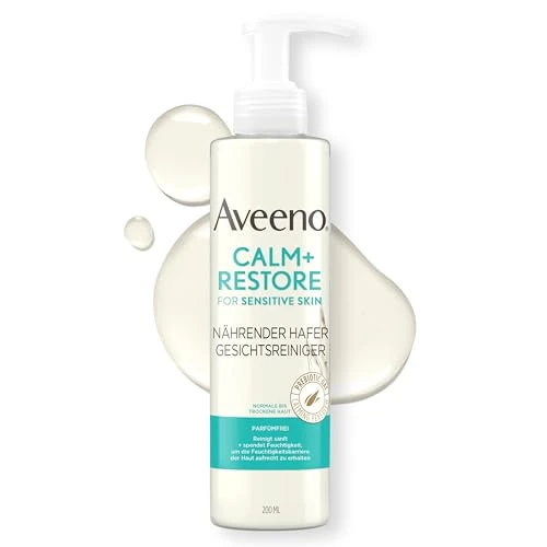 Offerta a tempo: Aveeno CALM+RESTORE Detergente viso – pulizia delicata con avena prebiotica e partenio, rimuove sporco e sebo, lenisce la pelle sensibile e idrata, non fa schiuma - 38% da 19.99 € a 12.30 €