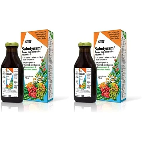 Salus Saludynam Mineral-Drink - Integratore Alimentare con Calcio, Magnesio, Vitamina D e Zinco, per il mantenimento di ossa e denti normali - 250ml (Confezione da 2)