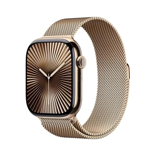 Offerta a tempo: Apple Watch Series 10 GPS + Cellular 46 mm Smartwatch con cassa in titanio color Oro e cinturino Sport Loop Oro - S/M. Fitness tracker, app ECG, display Retina always-on, Carbon Neutral - 0% da 840.00 € a 840.00 €