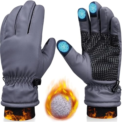 Sukeen Winter Thermal Gloves for Men Women, Warm Windproof Running Gloves, Thickened Fleece Lining, Anti-Slip Touchscreen Gloves for Outdoor Ski, Cycling, Hiking, Walking, Driving, Riding