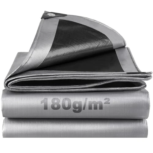 Offerta a tempo: Telo Impermeabile Esterno 3x6m 180 g/m² PE con Rinforzato Occhielli, Telone Resistente ai Raggi UV Agli Strappi, Telo Protettivo Copertura Multiuso per Mobili da Giardino Barche Legno Piscina Camion - 15% da 48.99 € a 41.64 €
