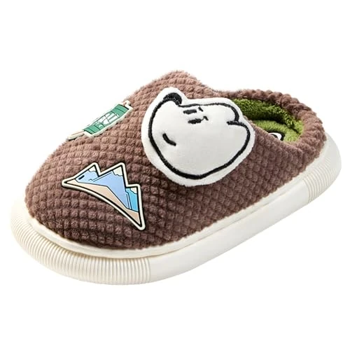 Oferta limitada: SMajong Zapatillas de Estar por Casa para Niñas Niños Antideslizante Pantuflas de Invierno Cómodas Felpa Slippers Caliente Zapatos Interior de Dibujos Animados Café 30-31 EU de 21.99 EUR a 10.99 EUR (ahorro 50%)