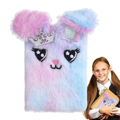 Dubbulon Baasdagboek voor meisjes, pluche dagboek, pluche schrijfdagboek, supergeheim dagboek, zacht en glanzend, voor Kerstmis, verjaardag,