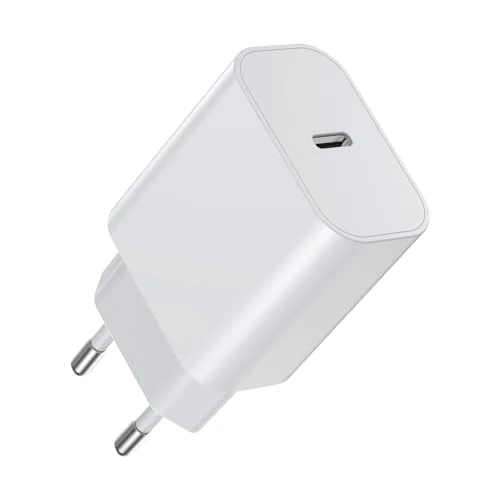 Offerta a tempo: BHHB 20W Caricatore USB C, Blocco di Alimentatore Spina Sviluppato per A-pple, Presa USB C compatibile con i-Phone 17/16/15/14/13 Plus Pro Max Mini, Air-Pods i-Pad, Sam-sung Galaxy S25/24/23(1 Pezzi) - 37% da 11.99 € a 7.50 €