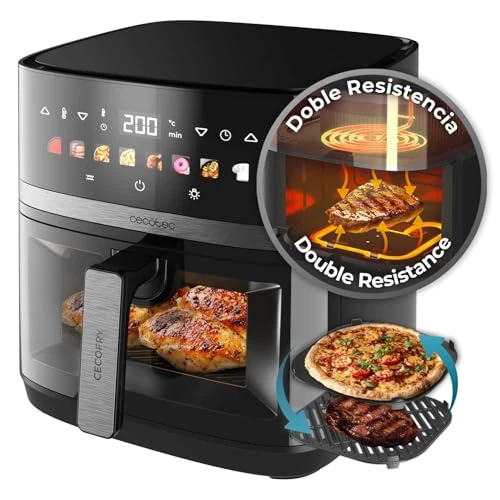 Begrenztes Angebot: Cecotec Heißluftfritteuse ohne Öl 8L Grillplatte - Grill - Doppelte Heizelemente - Air Fryer Cecofry&Grill Duoheat 8000. 2200W, Diätetisch und Digital, Fenster, Temperaturregelung 80-200°C, 8 Menüs von 89.90 EUR auf 59.90 EUR (Rabatt 33%)