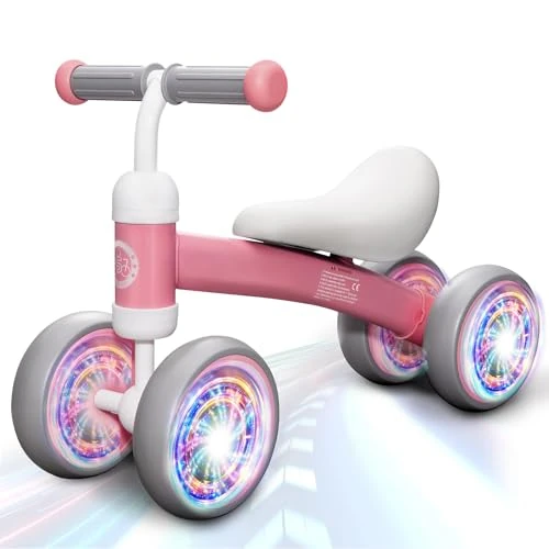 Offerta a tempo: Bicicletta Senza Pedali per 1-2 Anni Baby Walkers regalo per ragazzi e ragazze Giocattoli Regali per Bambini con quattro ruote illuminate - 5% da 40.99 € a 38.94 €