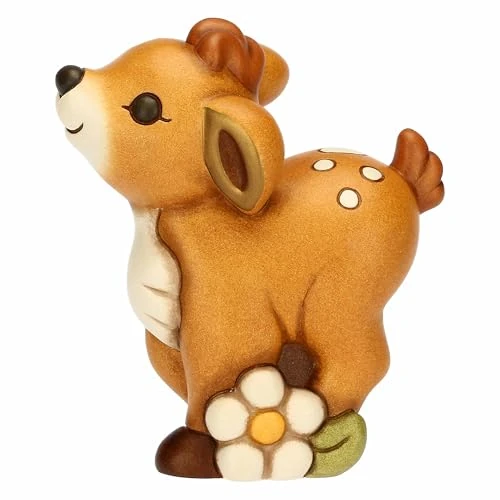 Offerta a tempo: THUN, Cerbiatto Amy con Fiore in Ceramica, Versione Grande, Linea AbbracciAMI, Maxi Cerbiatto da Collezione, Idea Regalo per Natale, 12.9 x 7.3 x 14.7 cm - 31% da 59.90 € a 41.49 €