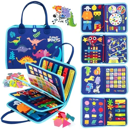 Limitiertes Angebot: TINIFO Busy Board Activity ab 1 2 3 Jahre - Montessori Spielzeug, Quiet Book, Motorikspielzeug Entwickeln Baby Sensory Feinmotorik, Geschenk für Kleinkinder Junge Mädchen (Blau) von 19.99 EUR auf 19.99 EUR (Spare 0%)