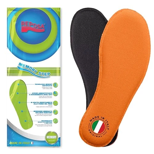 Offerta a tempo: REPOSA Memory Step - Solette Scarpe Uomo e Donna con Tecnologia Memory Certificata, Solette in Memory Foam per Sollievo Immediato e Postura Corretta - Suole Scarpe Traspiranti ad Azione Ammortizzante - 24% da 12.50 € a 9.50 €