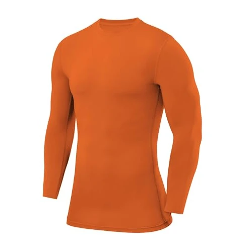 Limited-time offer: PowerLayer Compression Tops for Men Base Layers Men's Running Top Thermal Shirt - Orange, L from 11.52 £ to 7.99 £ (save 30.64%)