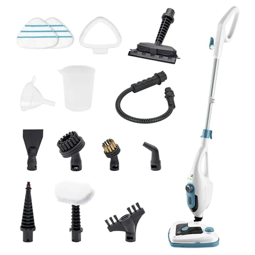 Di4 SteamClean Multi 12 ProMax, Balais Vapeur Multifonction 12 en 1, 1500W, Élimine 99,9% des virus et bactéries, Steam Cleaner ECO Sans Détergents, Nettoyeur Vitre, Nettoyeur Vapeur Canapé
