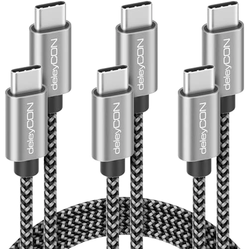 deleyCON Cavo USB C SET 0,5m+1m+2m (60W Ricarica Veloce) Cavo di Ricarica Cavo Dati per Apple iPhone 17 16 15 Pro Max Samsung Galaxy S25 S24 S23 S22 iPad Airpods Watch MacBook iMac Tablet Switch PS5