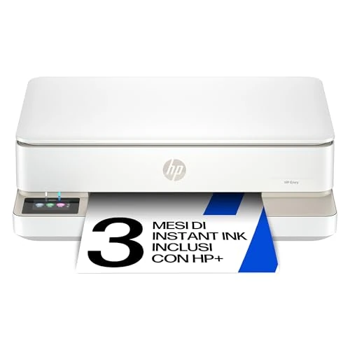HP Envy 6120e 714L8B, Impresora multifunción de inyección de tinta A4 a color, Conexión Wi-Fi, Impresión a doble cara automática, hasta 10 ppm, 3 meses de impresión Instant Ink con HP+, Blanca