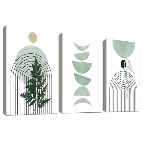 Oferta limitada: 3 Pcs Estética Bohemia Plantas Verdes Marco de Madera Cuadro Moderno Minimalista Abstracto Geométrico Lienzo Decorativos Pintura Imagen Cuadros Decoracion Salon Dormitorios Pasillo Baño 30cmx40cmx3 de 29.99 EUR a 19.99 EUR (ahorro 33%)