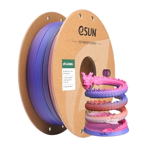 Limited offer: eSUN Upgraded Matte PLA Filament 1.75mm, Matte PLA 3D Printer Filament, Shine-Free Color, Frosted Texture, 1KG Spool (2.2 LBS) 3D Printing Filament for 3D Printers, Matte Milky White from 17.99 EUR to 17.99 EUR (save 0%)