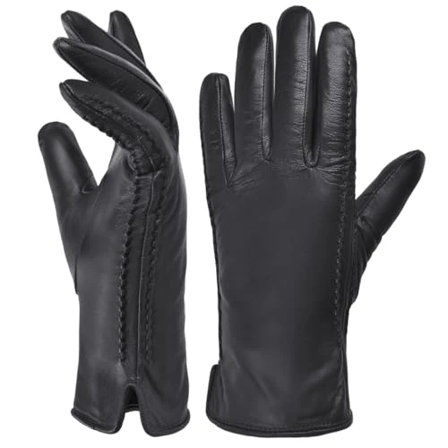 Oferta limitada: Harssidanzar Señoras de invierno cálido forro de piel de cordero Guantes Touchscreen Texting Cálido Guantes de conducción HL001EU,Negro,Tamaño XL de 29.99 EUR a 26.99 EUR (ahorro 10%)
