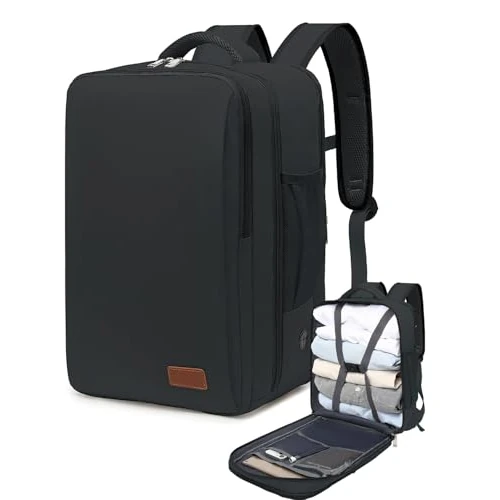 Limited offer: Airplane Travel Backpack Hand Luggage Backpack 40 x 30 x 20 for Wizzair Women's Stylish Laptop Backpack for Men 15.6 Inches Travel Bag in Plane Travel Backpack for Ryanair Easyjet, Black from 34.95 EUR to 19.99 EUR (save 43%)
