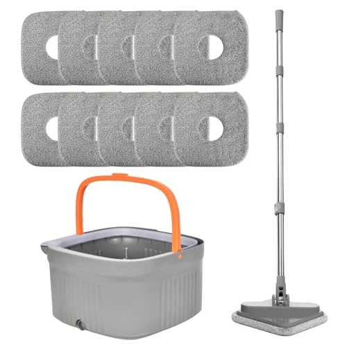 Oferta ograniczona: Zestaw mopa podłogowego i wiadra, do czyszczenia mopa spinningowego, samonakręcający się mop i wiadro, separacja czystej i brudnej wody, uchwyt teleskopowy, z 10 wymiennymi podkładkami do mopa, do z 239.99 EUR na 239.99 EUR (znizka 0%)