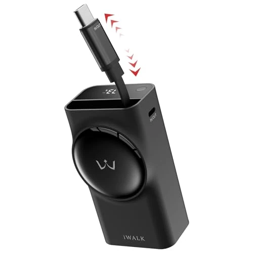 Offerta a tempo: iWALK Powerbank con cavo USB-C retrattile da 70 cm, Power Bank 10000mAh PD 30W Ricarica Rapida, Caricatore Portatile con 3 Uscite per iPhone 16/15/14/13 /Pro/Pro Max, Samsung, Android, iPad - 74% da 56.99 € a 14.99 €