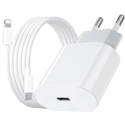 Caricatore per iPhone, Caricatore USB C da 20W con Cavo per iPhone da 2M, Caricabatterie per iPhone 14/13/ 12/11/ X/ 8/7