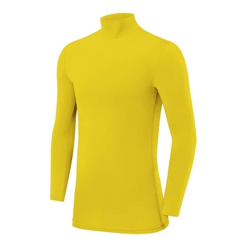 Tijdelijke aanbieding: PowerLayer Compressie-onderhemd met lange mouwen voor heren en jongens - Mock Neck, Sonic Geel, 6-8 Jaren van 20.99 € naar 16.52 € (21.3% korting)