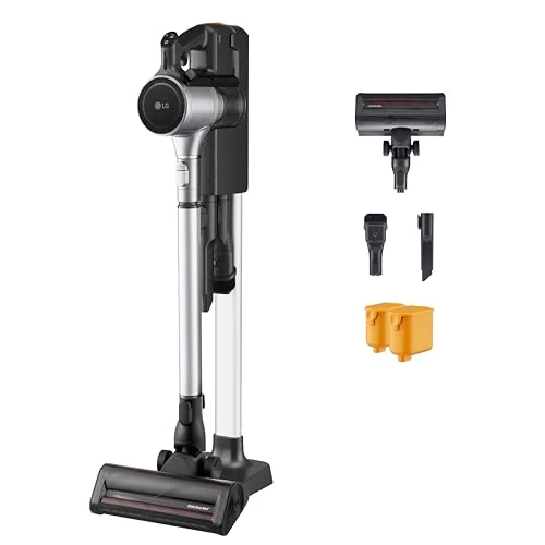 LG A9K-CORE3S - Aspirador Escoba, Kompressor 260W succión, con Doble batería y Sistema de compresión de Polvo, Silver