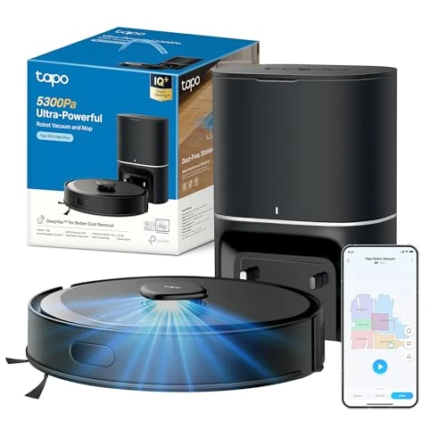 Offerta a tempo: Tapo RV30 Max Plus Robot Aspirapolvere Lavapavimenti con Mappatura 5300Pa, Svuotamento Automatico Polvere 3L, Doppia Navigazione LiDAR +IMU, Zone No-Go e Muri Virtuali, Controllo APP&Alexa&Google - 12% da 249.99 € a 219.99 €
